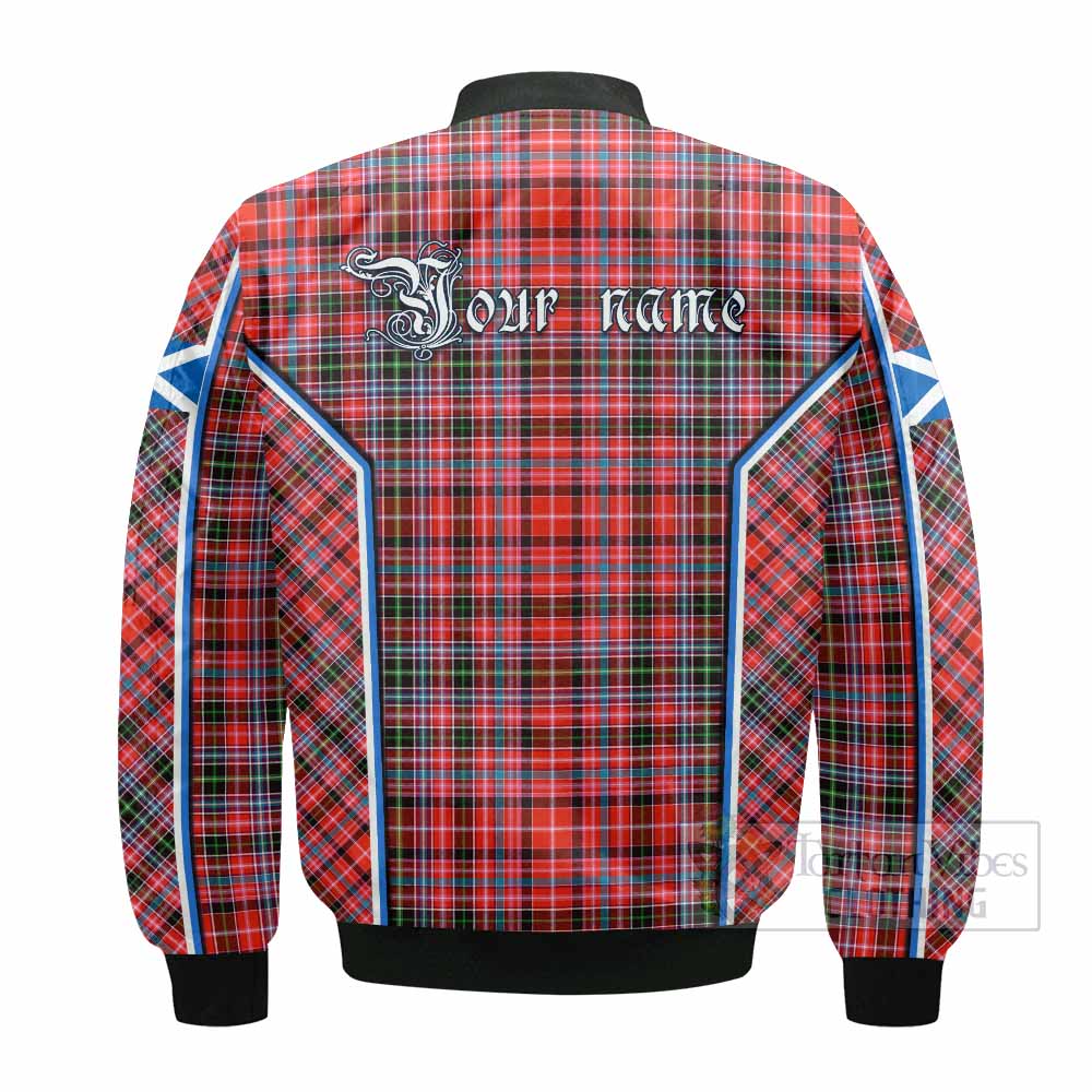 Straiton Tartan Crest Bomber Jacket Scotland Coat of Arm Flag Style - Tartan Vibes Clothing