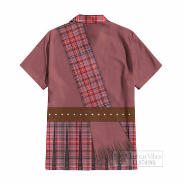 Straiton Tartan Crest Cotton Hawaiian Shirt Kilt Costume Style