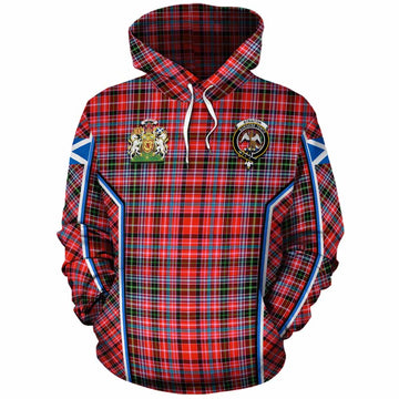 Straiton Tartan Crest Cotton Hoodie Scotland Coat of Arm Flag Style