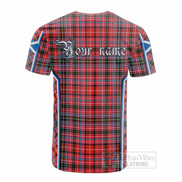 Straiton Tartan Crest Cotton T-shirt Scotland Coat of Arm Flag Style - Tartan Vibes Clothing
