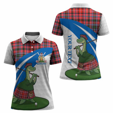 Straiton Tartan Crest Golf Nessie Women Polo Shirt Loch Ness Monster Sporty Style