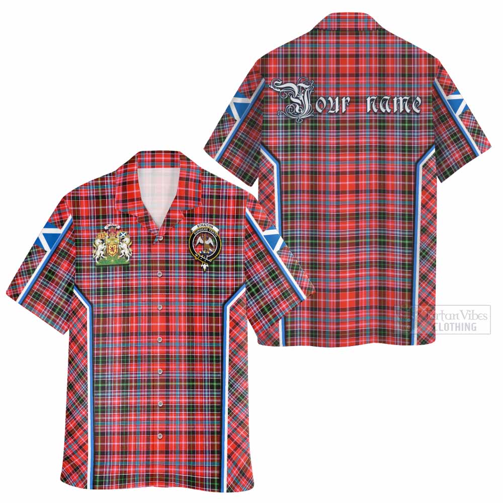 Straiton Tartan Crest Hawaiian Shirt Scotland Coat of Arm Flag Style - Tartan Vibes Clothing