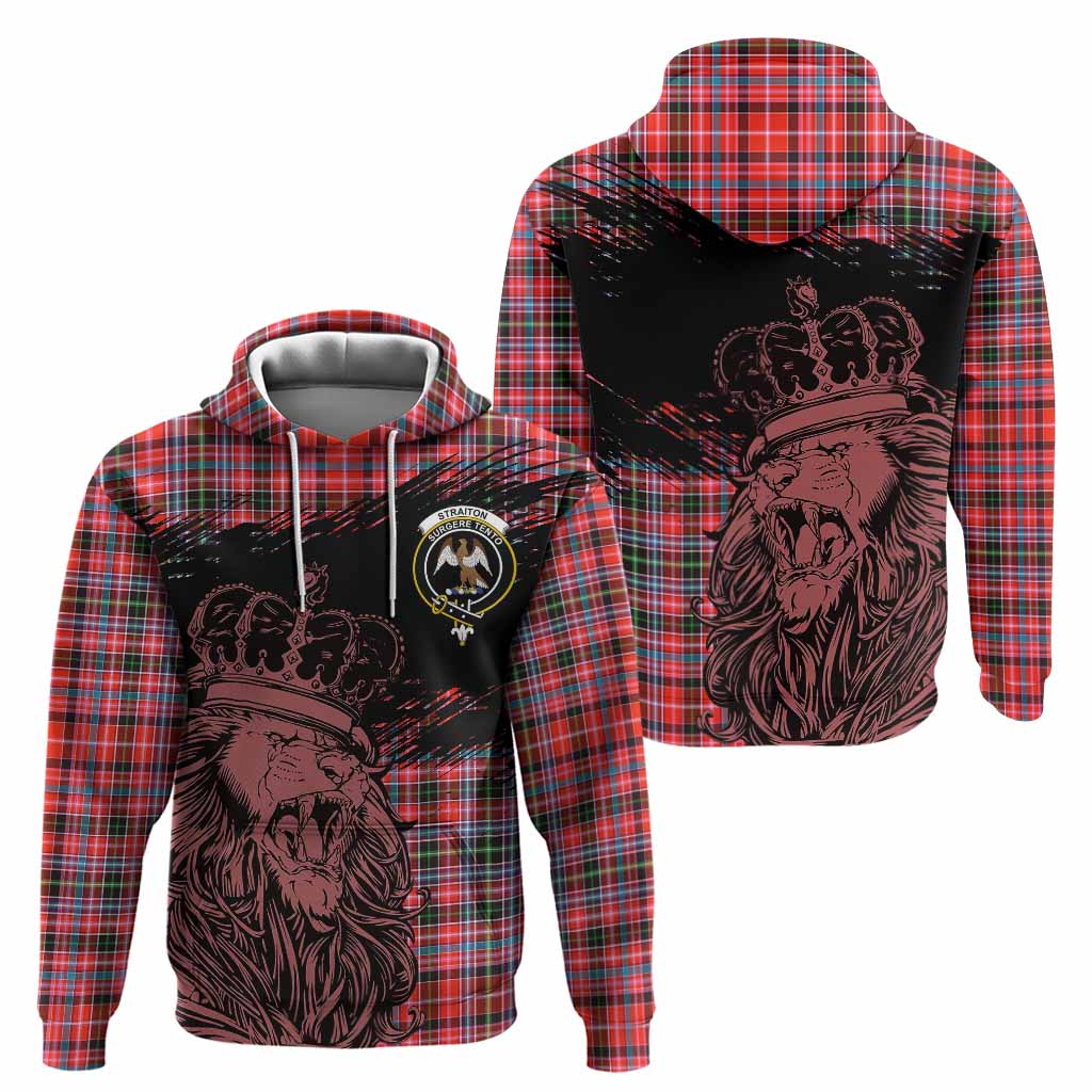 Straiton Tartan Crest Hoodie Crowned Lion Heritage Style