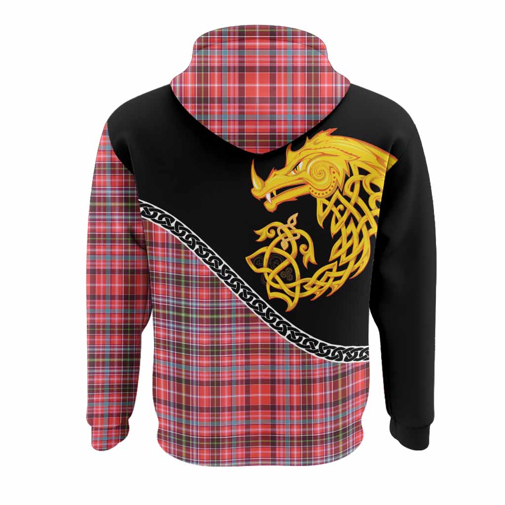 Straiton Tartan Crest Hoodie Legendary Dragon Knot Half Style