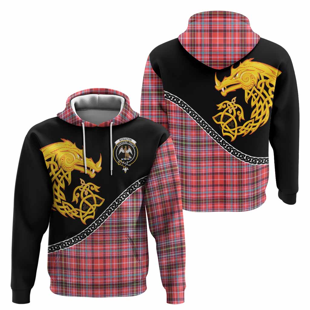 Straiton Tartan Crest Hoodie Legendary Dragon Knot Half Style
