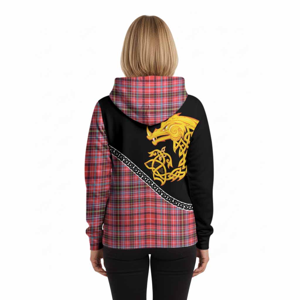 Straiton Tartan Crest Hoodie Legendary Dragon Knot Half Style