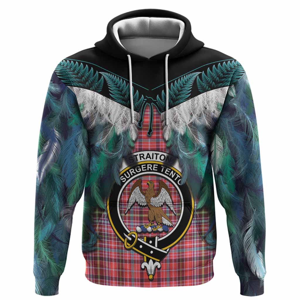 Straiton Tartan Crest Hoodie New Zealand Maori Korowai Cloak