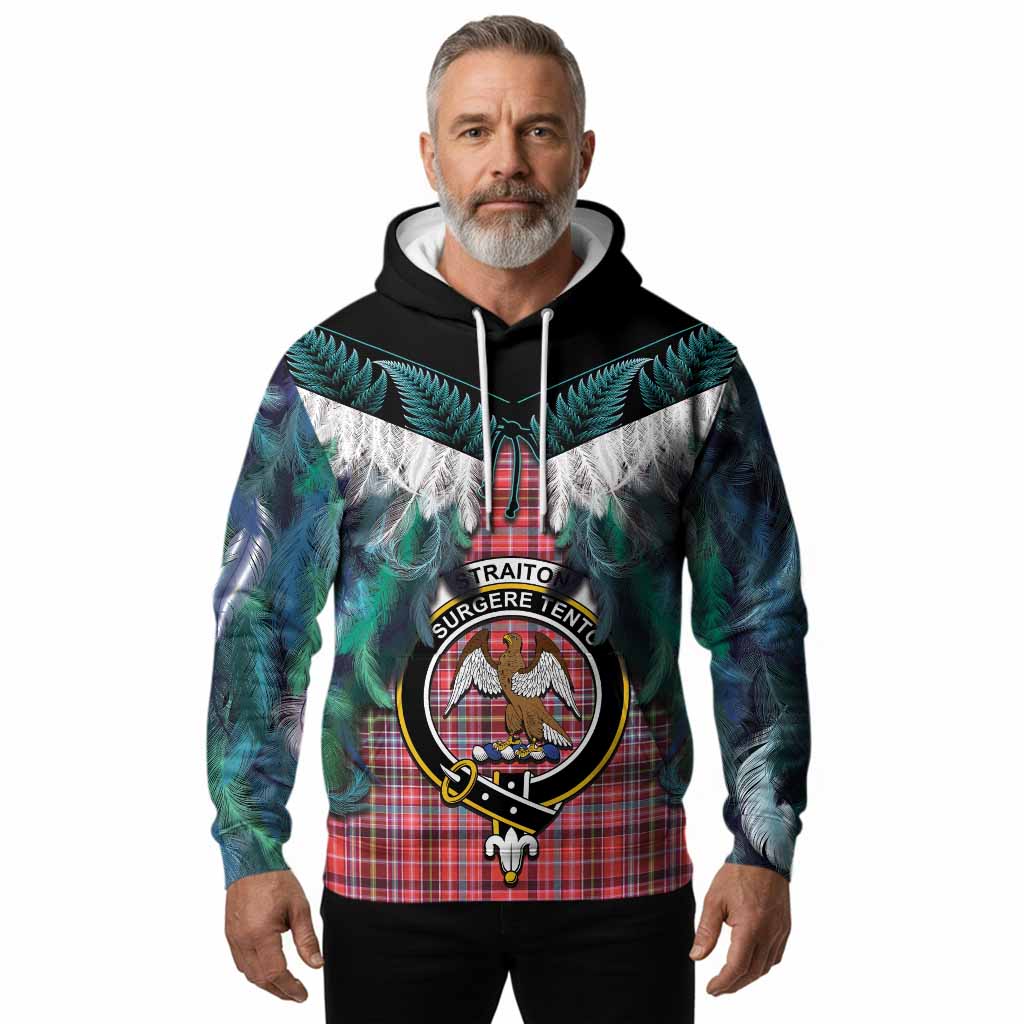 Straiton Tartan Crest Hoodie New Zealand Maori Korowai Cloak