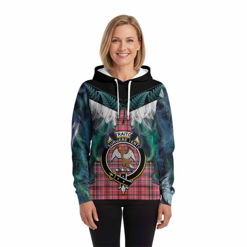 Straiton Tartan Crest Hoodie New Zealand Maori Korowai Cloak