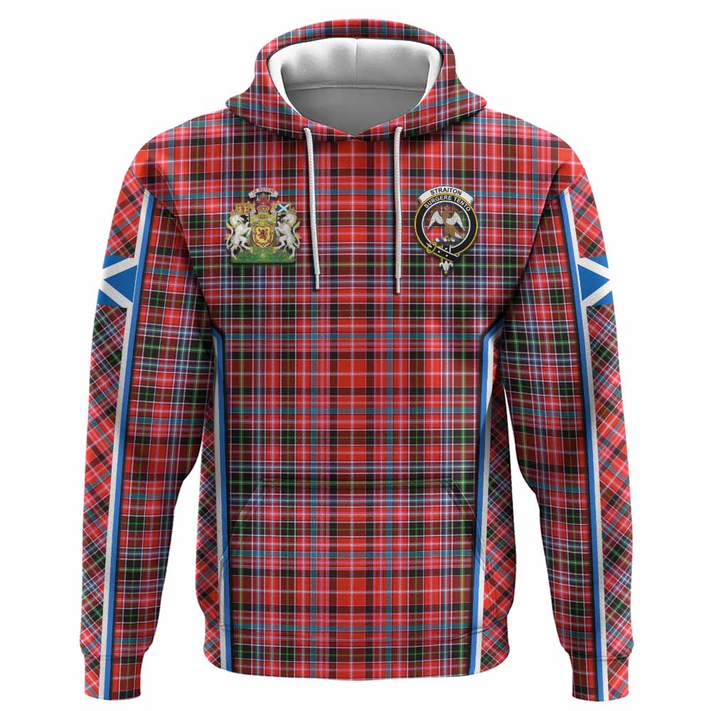 Straiton Tartan Crest Hoodie Scotland Coat of Arm Flag Style - Tartan Vibes Clothing