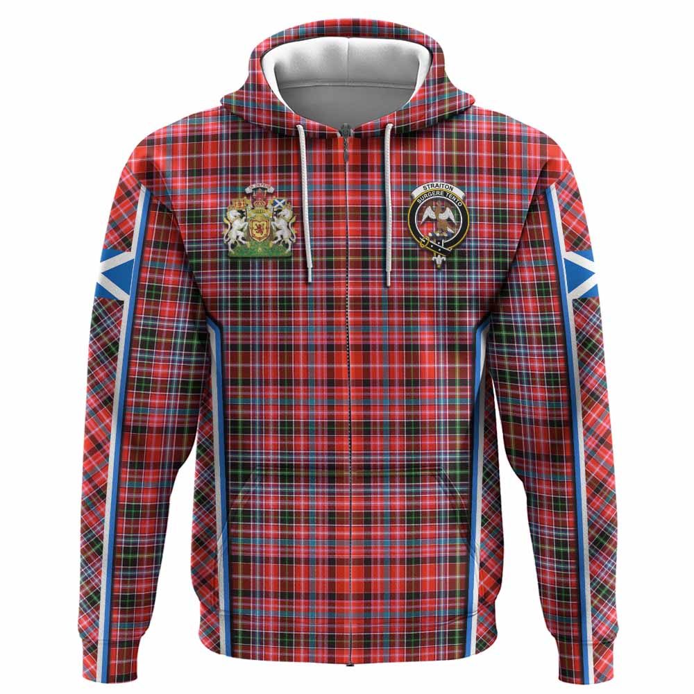 Straiton Tartan Crest Hoodie Scotland Coat of Arm Flag Style - Tartan Vibes Clothing