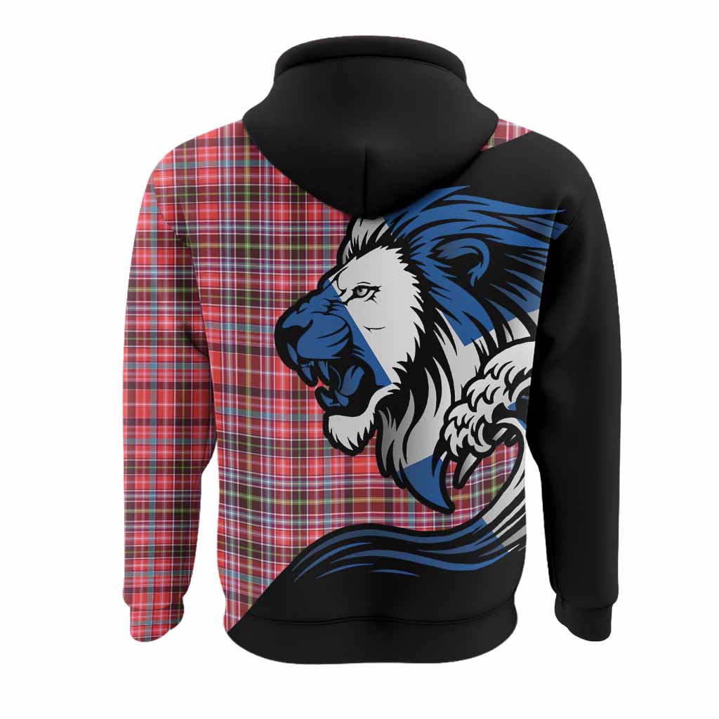 Straiton Tartan Crest Hoodie Scottish Golden Lions Wave Flow