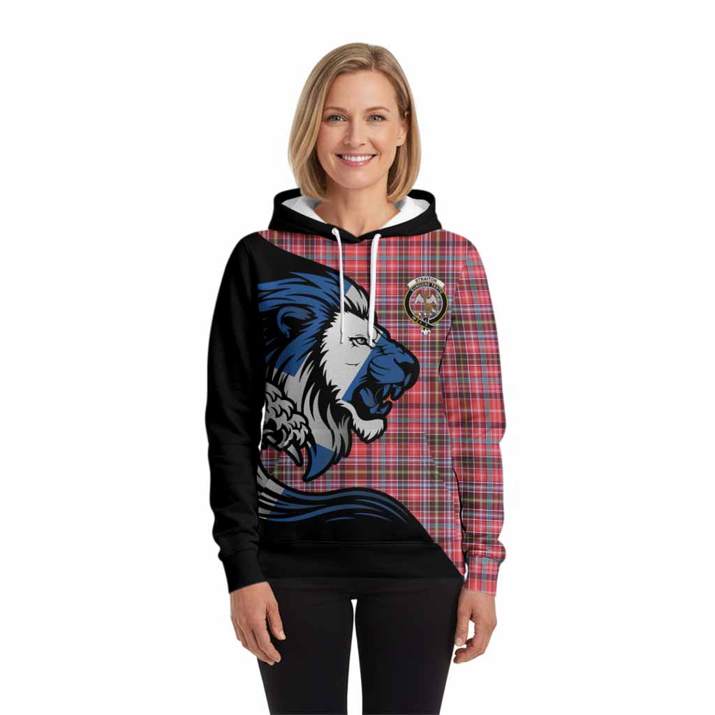 Straiton Tartan Crest Hoodie Scottish Golden Lions Wave Flow
