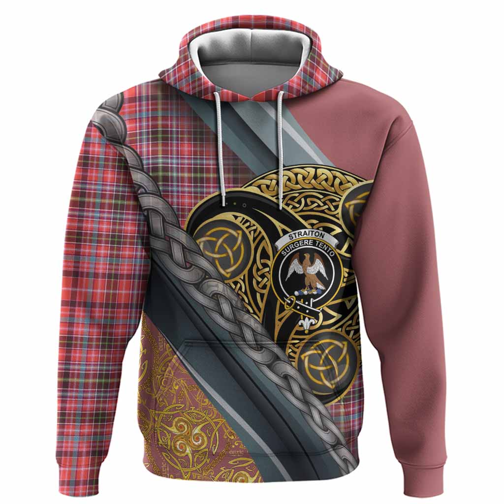 Straiton Tartan Crest Hoodie Scottish Triskele Celtic