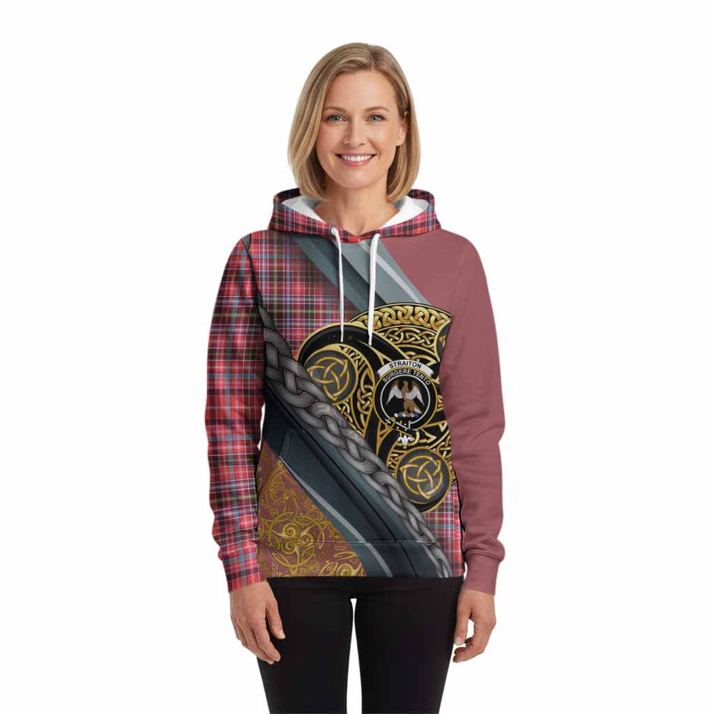 Straiton Tartan Crest Hoodie Scottish Triskele Celtic