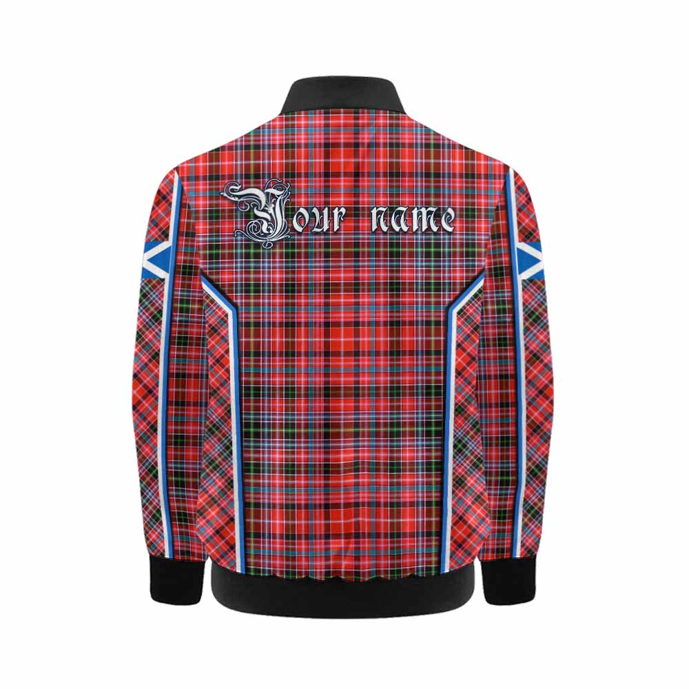 Straiton Tartan Crest Kid Bomber Jacket Scotland Coat of Arm Flag Style - Tartan Vibes Clothing