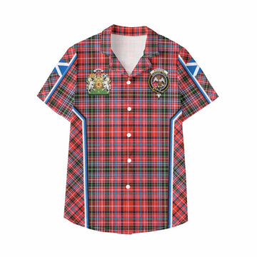 Straiton Tartan Crest Kid Hawaiian Shirt Scotland Coat of Arm Flag Style - Tartan Vibes Clothing