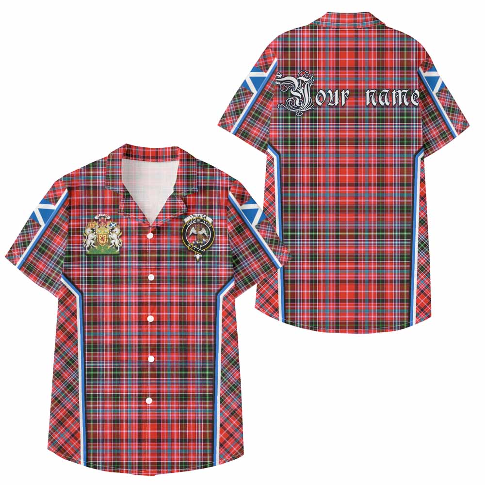 Straiton Tartan Crest Kid Hawaiian Shirt Scotland Coat of Arm Flag Style - Tartan Vibes Clothing
