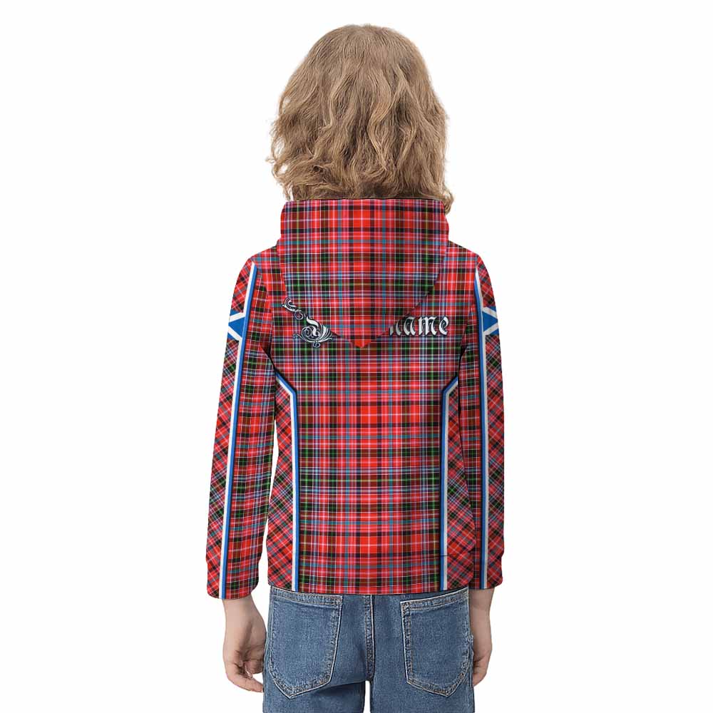 Straiton Tartan Crest Kid Hoodie Scotland Coat of Arm Flag Style - Tartan Vibes Clothing