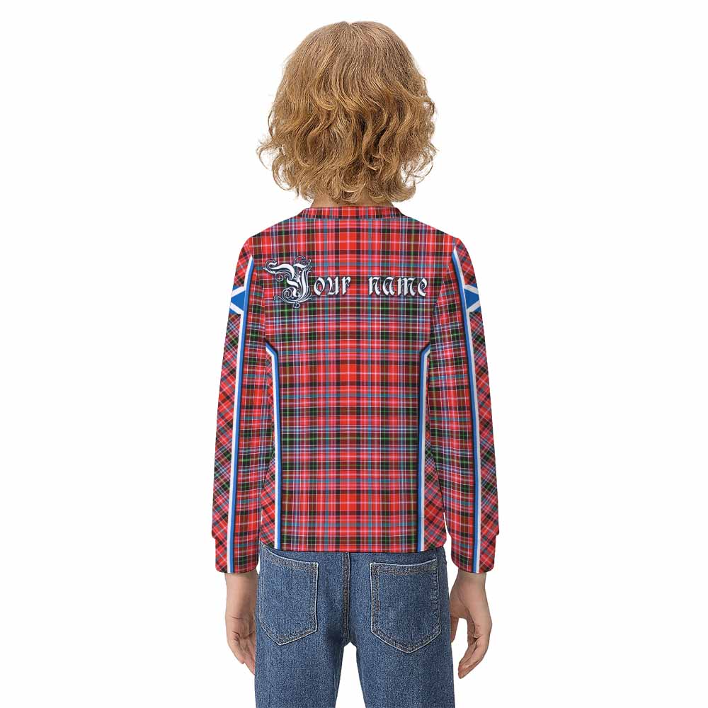 Straiton Tartan Crest Kid Knitted Sweatshirt Scotland Coat of Arm Flag Style - Tartan Vibes Clothing