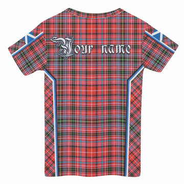 Straiton Tartan Crest Kid T-shirt Scotland Coat of Arm Flag Style - Tartan Vibes Clothing