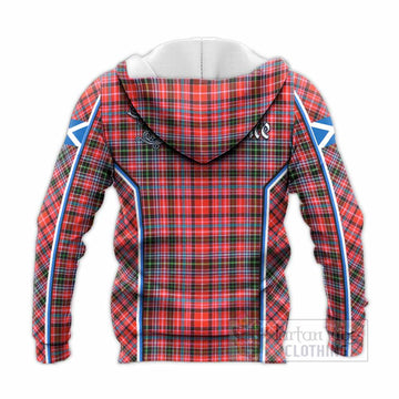 Straiton Tartan Crest Knitted Hoodie Scotland Coat of Arm Flag Style
