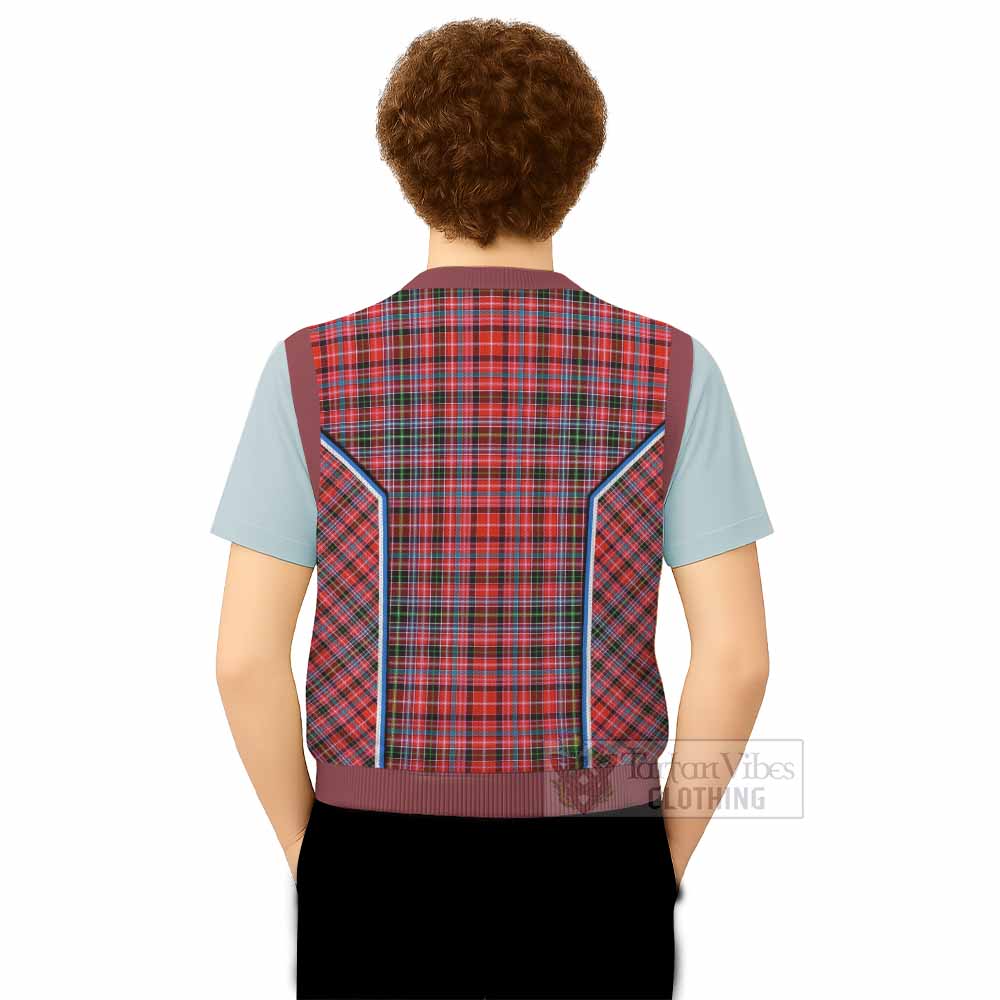 Straiton Tartan Crest Knitted V-Neck Vest Scotland Coat of Arm Flag Style - Tartan Vibes Clothing