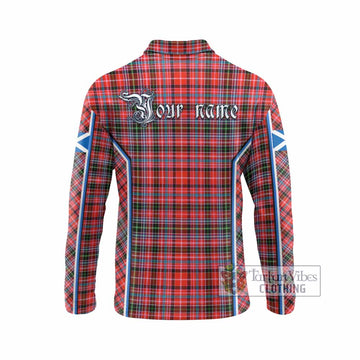 Straiton Tartan Crest Long Sleeve Polo Shirt Scotland Coat of Arm Flag Style