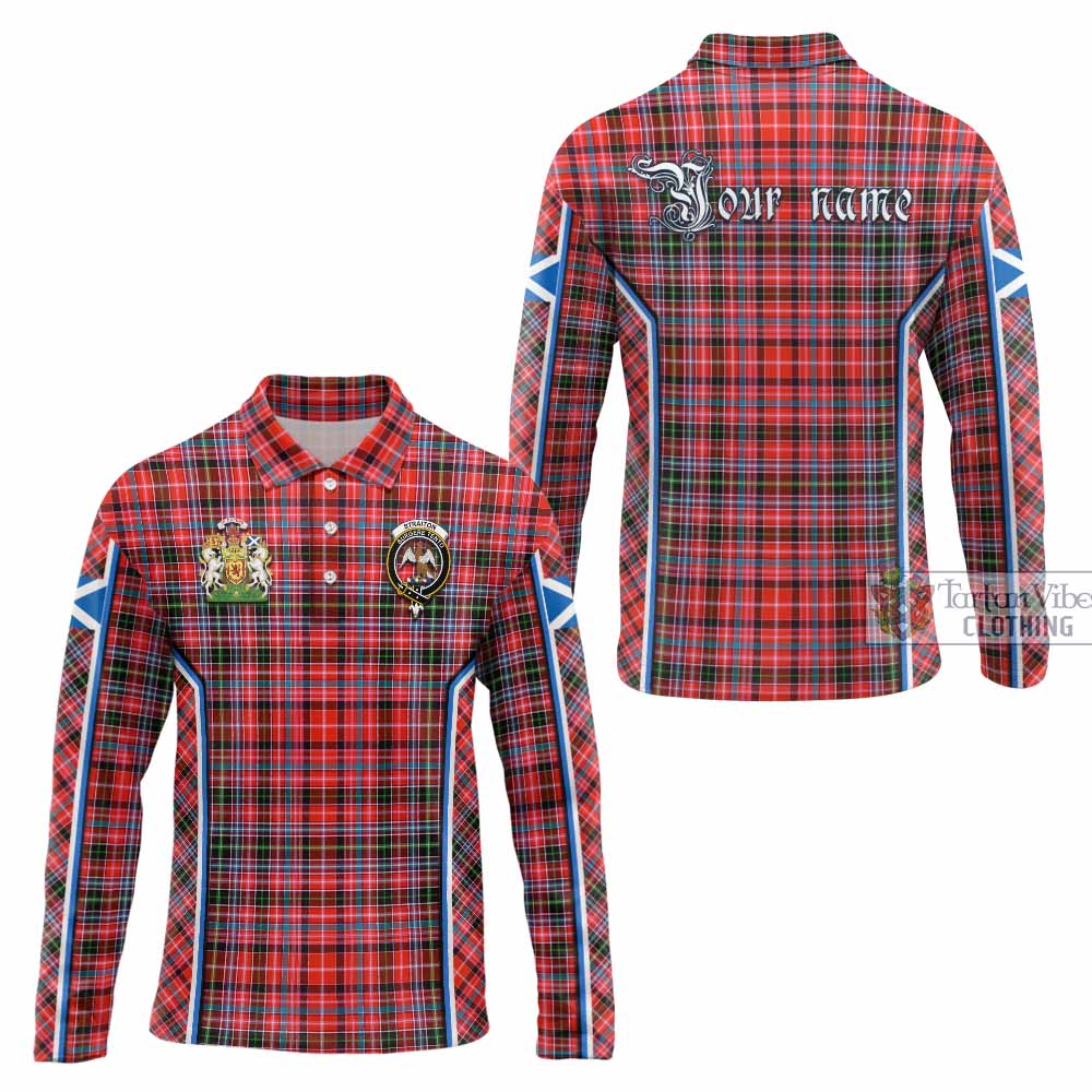 Straiton Tartan Crest Long Sleeve Polo Shirt Scotland Coat of Arm Flag Style - Tartan Vibes Clothing