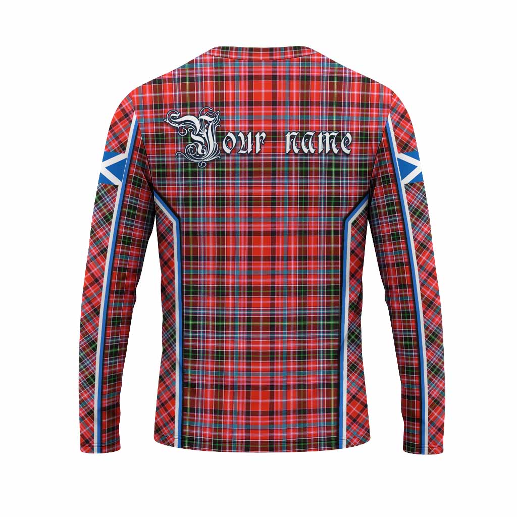 Straiton Tartan Crest Long Sleeve T-Shirt Scotland Coat of Arm Flag Style - Tartan Vibes Clothing