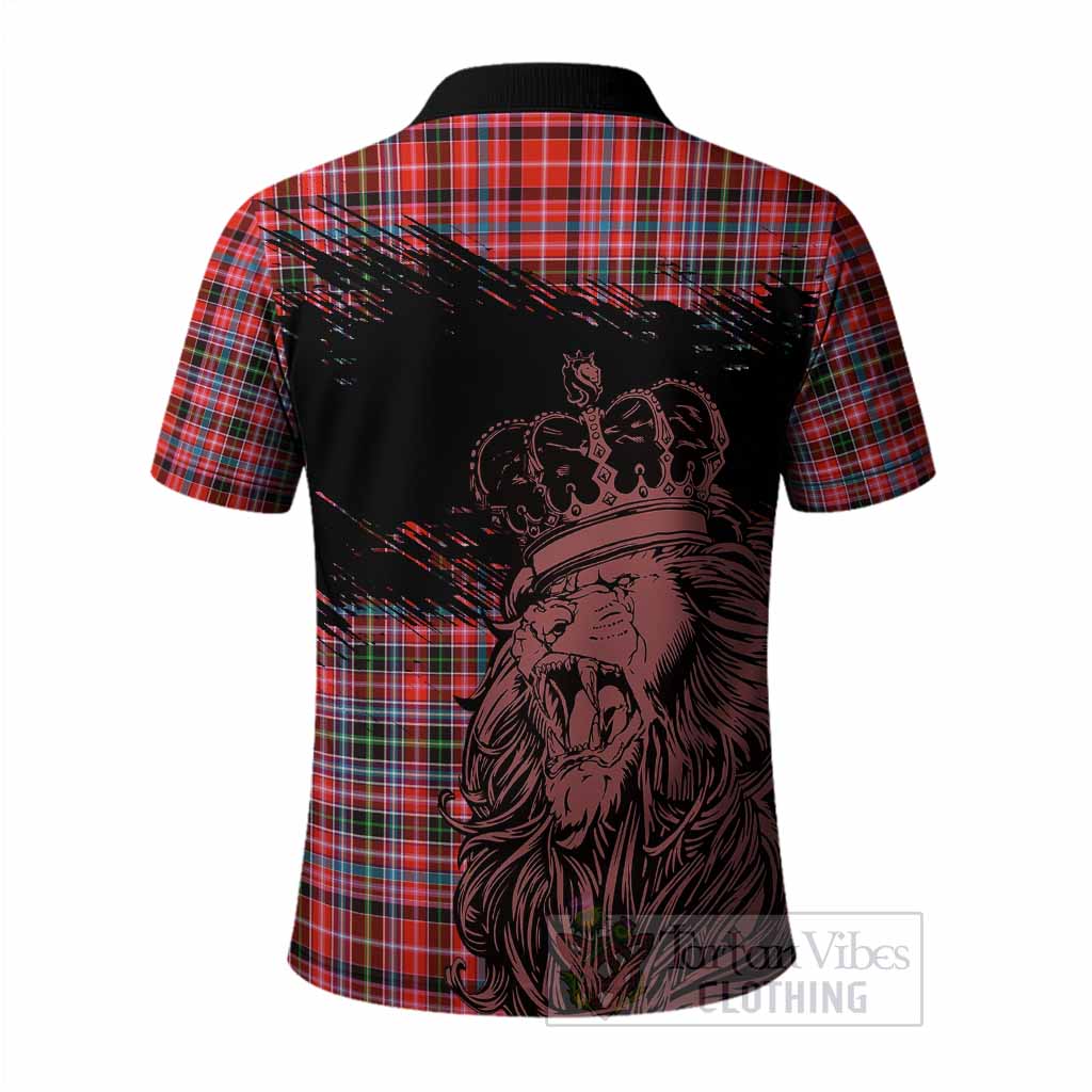 Straiton Tartan Crest Polo Shirt Crowned Lion Heritage Style