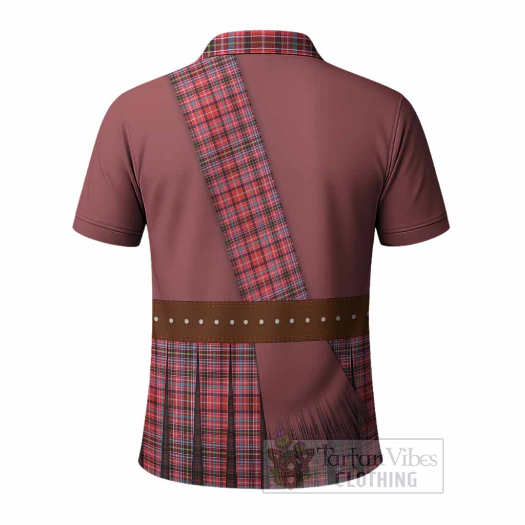 Straiton Tartan Crest Polo Shirt Kilt Costume Style