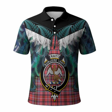 Straiton Tartan Crest Polo Shirt New Zealand Maori Korowai Cloak