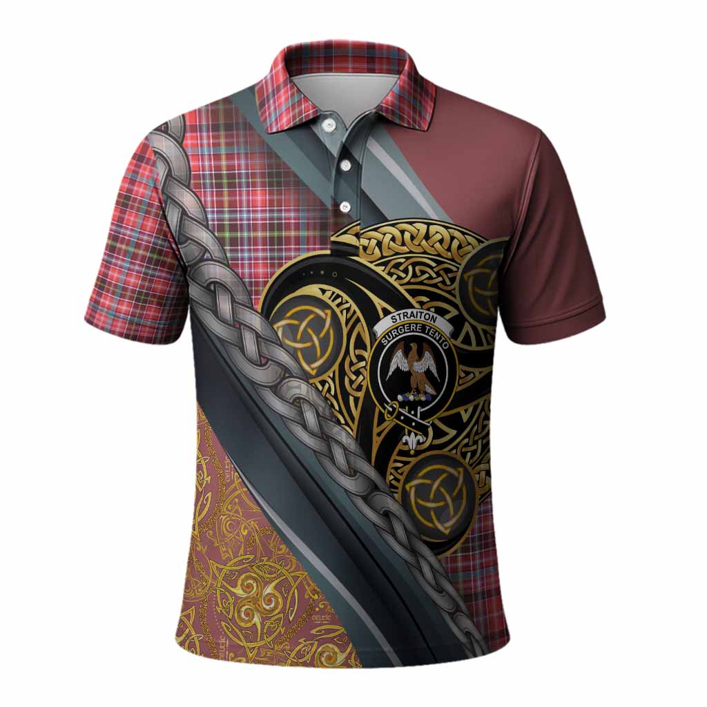 Straiton Tartan Crest Polo Shirt Scottish Triskele Celtic