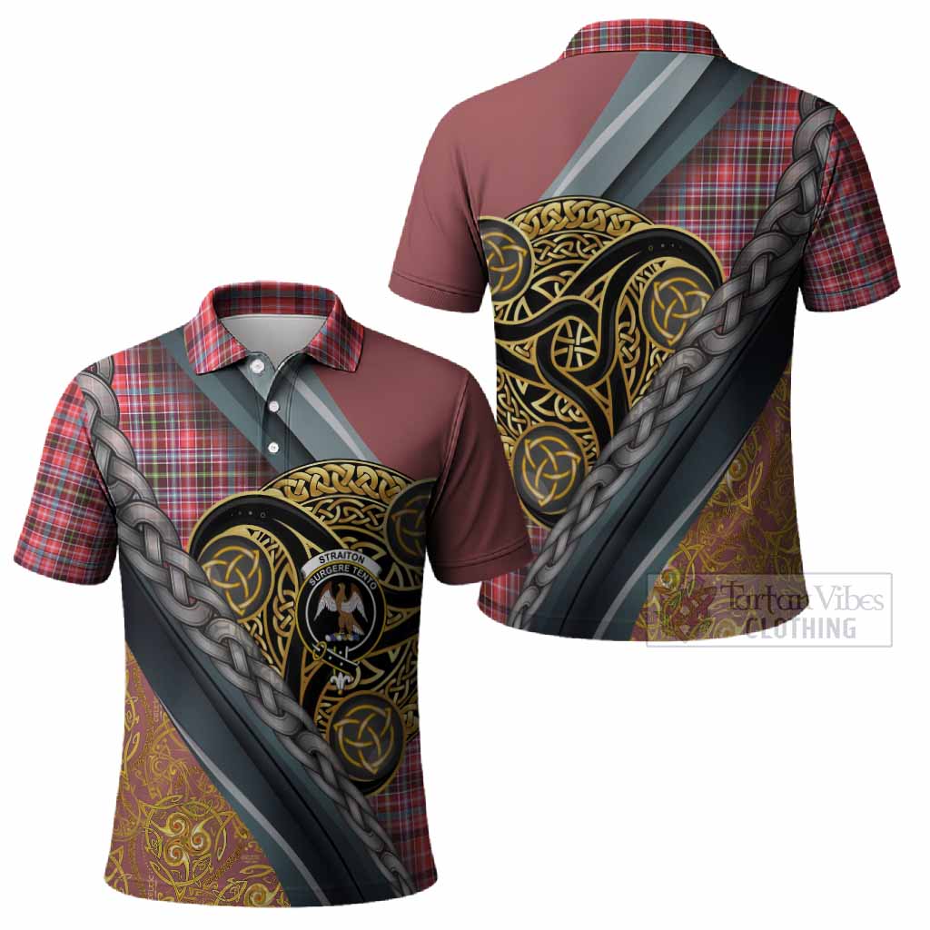 Straiton Tartan Crest Polo Shirt Scottish Triskele Celtic