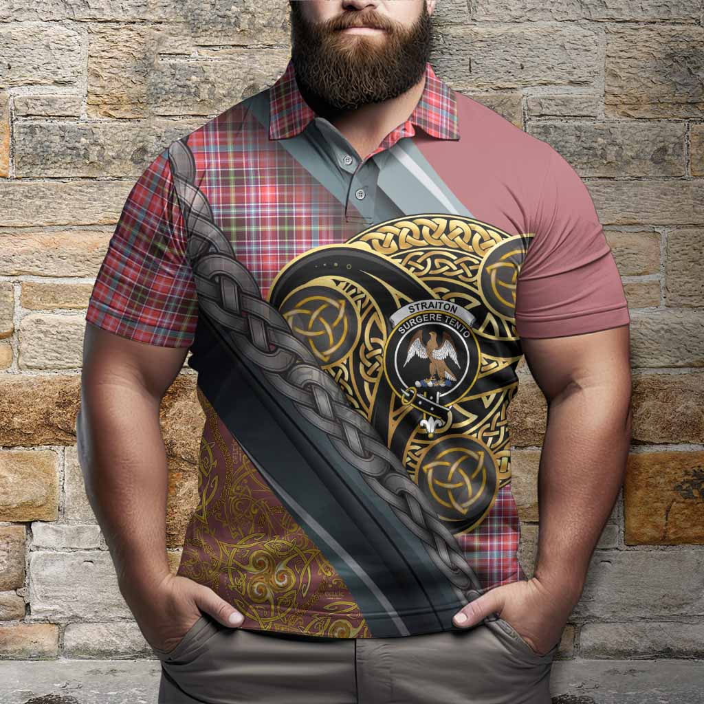 Straiton Tartan Crest Polo Shirt Scottish Triskele Celtic