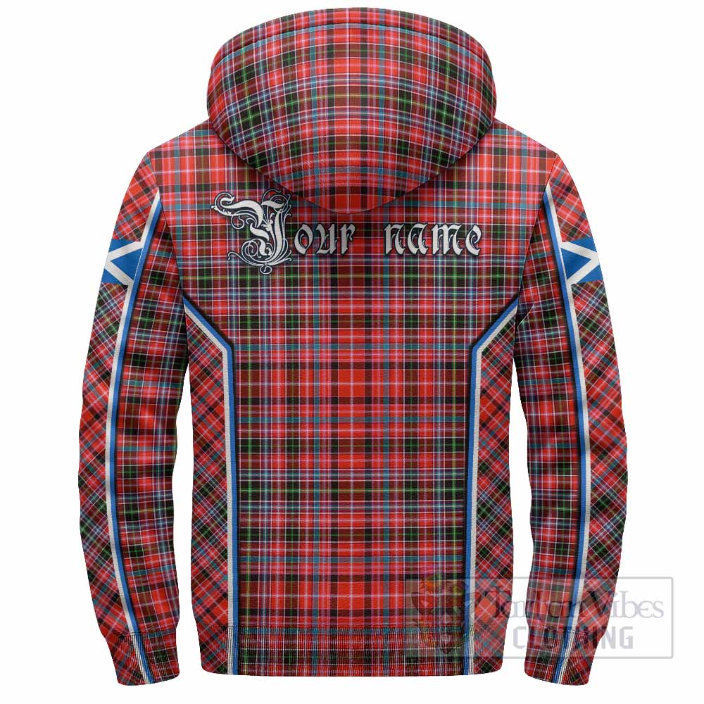Straiton Tartan Crest Sherpa Hoodie Scotland Coat of Arm Flag Style - Tartan Vibes Clothing