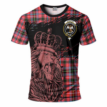 Straiton Tartan Crest T-Shirt Crowned Lion Heritage Style