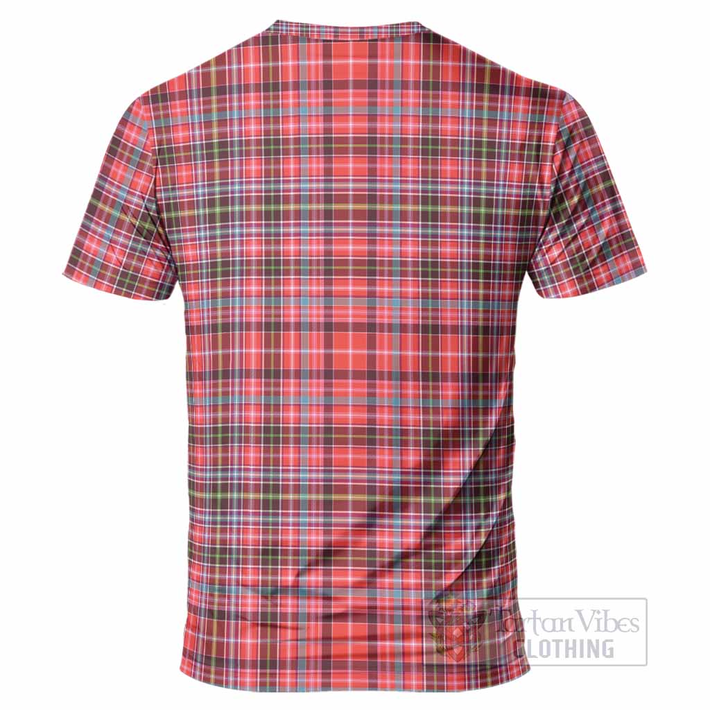 Straiton Tartan Crest T-Shirt Ferocious Lion Style