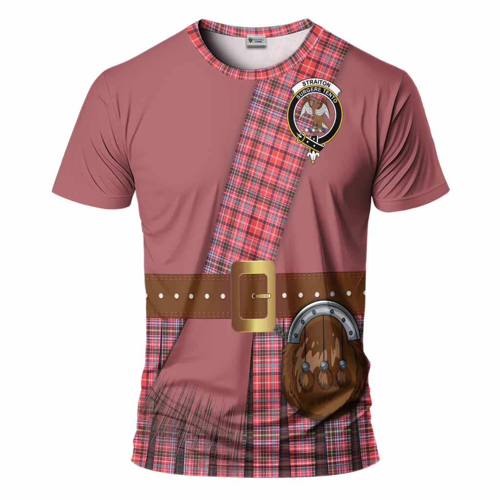 Straiton Tartan Crest T-Shirt Kilt Costume Style