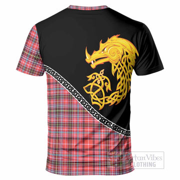 Straiton Tartan Crest T-Shirt Legendary Dragon Knot Half Style