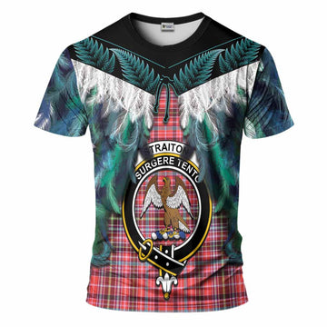Straiton Tartan Crest T-Shirt New Zealand Maori Korowai Cloak