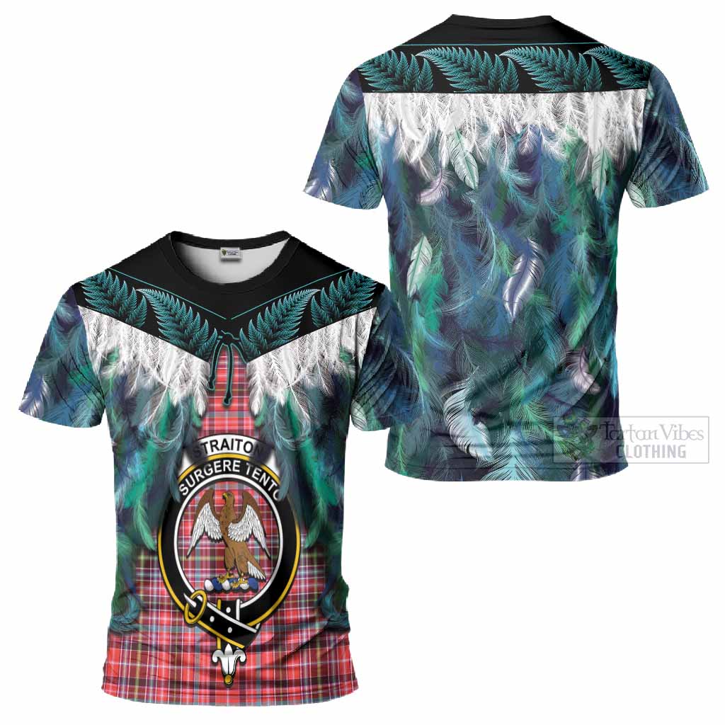 Straiton Tartan Crest T-Shirt New Zealand Maori Korowai Cloak