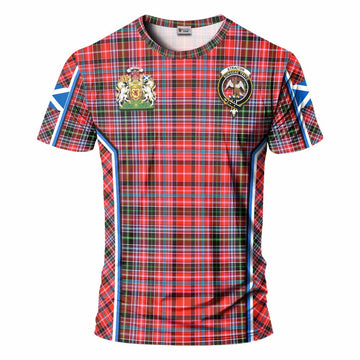 Straiton Tartan Crest T-shirt Scotland Coat of Arm Flag Style - Tartan Vibes Clothing