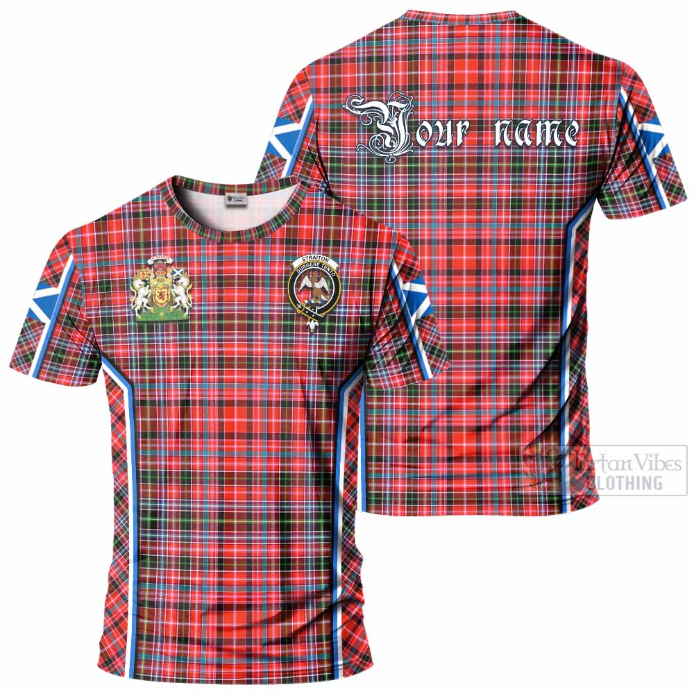 Straiton Tartan Crest T-shirt Scotland Coat of Arm Flag Style - Tartan Vibes Clothing