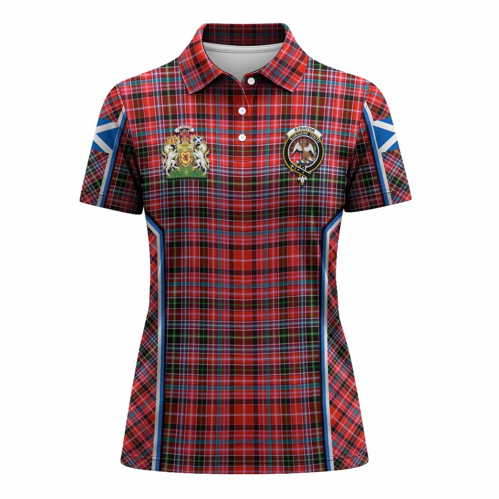 Straiton Tartan Crest Women's Polo Shirt Scotland Coat of Arm Flag Style - Tartan Vibes Clothing
