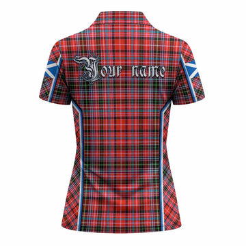 Straiton Tartan Crest Women's Polo Shirt Scotland Coat of Arm Flag Style