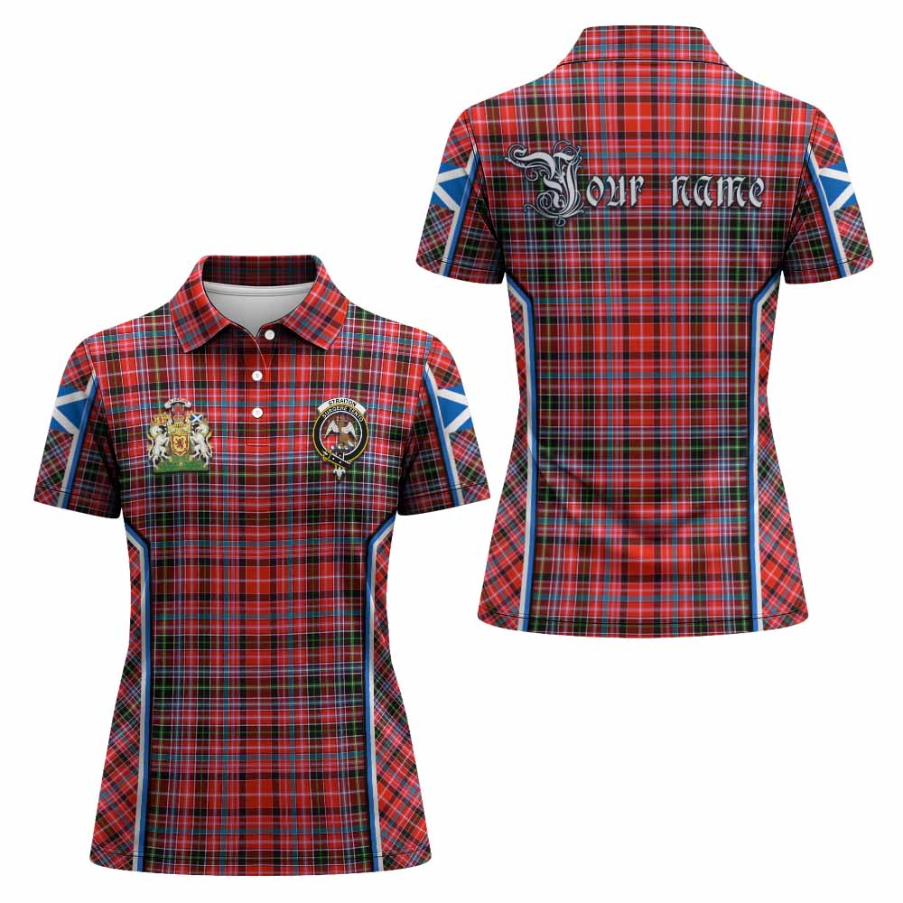 Straiton Tartan Crest Women's Polo Shirt Scotland Coat of Arm Flag Style - Tartan Vibes Clothing