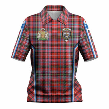 Straiton Tartan Crest Women’s Polo Sweater Top Scotland Coat of Arm Flag Style