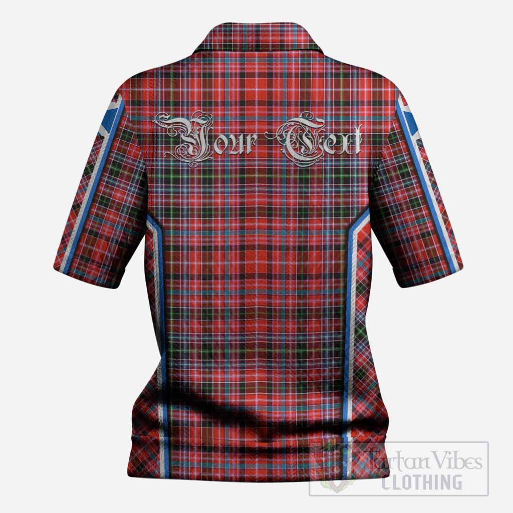Straiton Tartan Crest Women’s Polo Sweater Top Scotland Coat of Arm Flag Style
